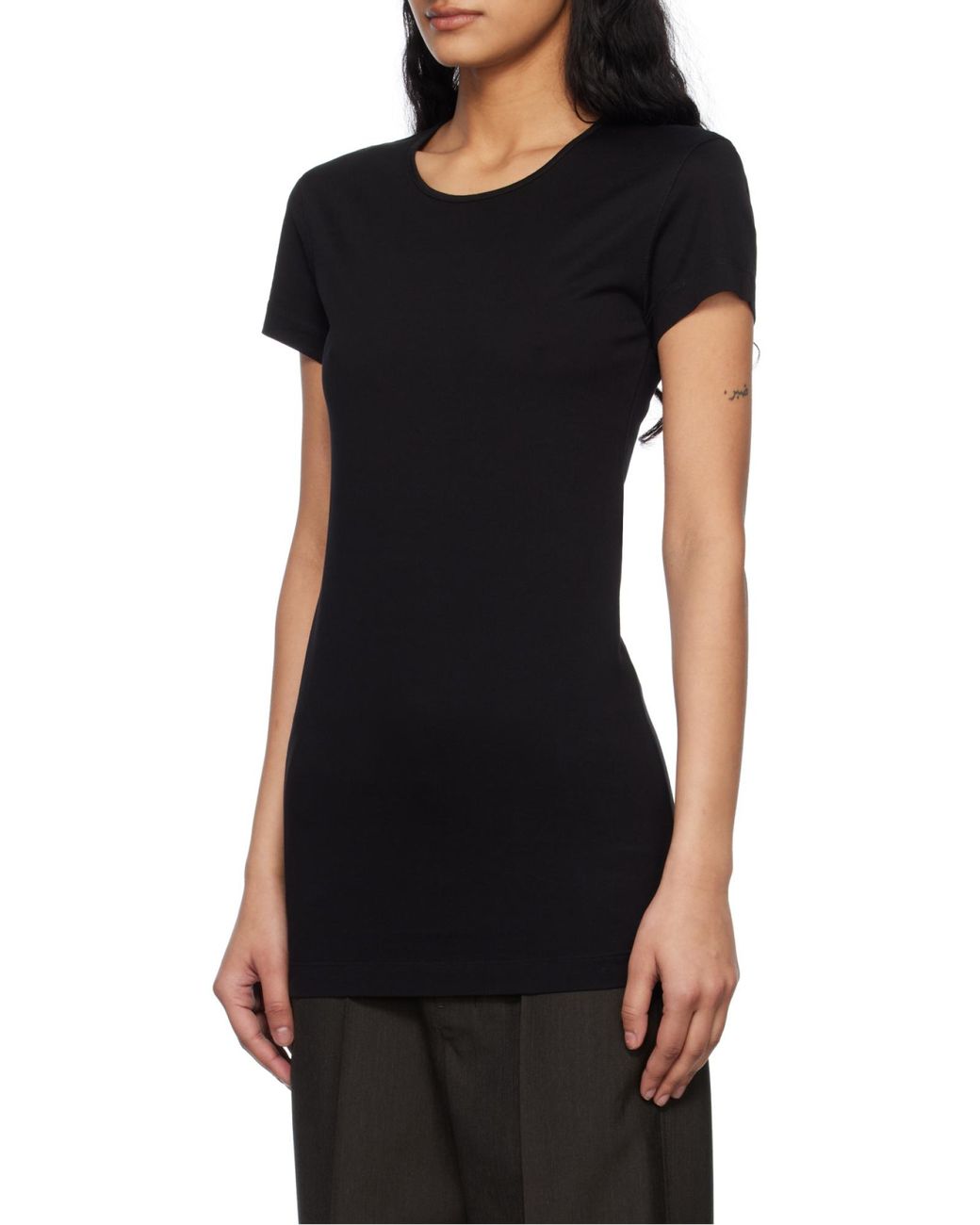 Lemaire Black Cotton T-Shirt
