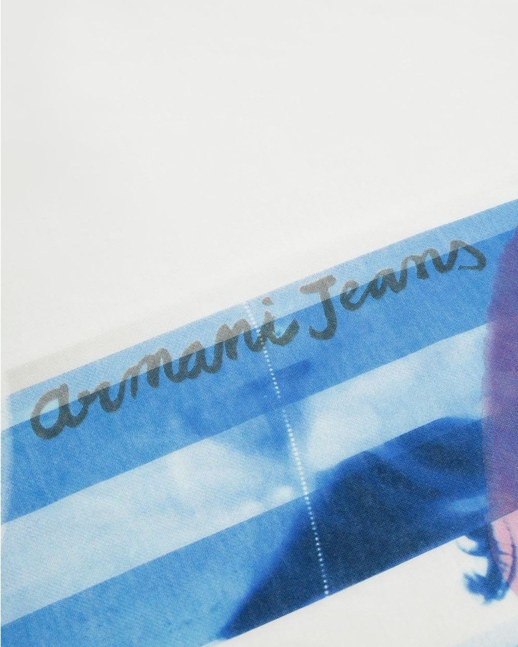 Armani Jeans Blue Printed T-Shirt With Round Neck