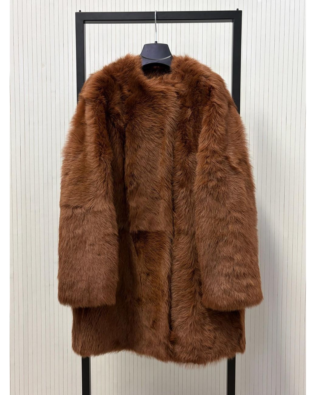 Totême Brown Silky Lamb Shearling Short Coat