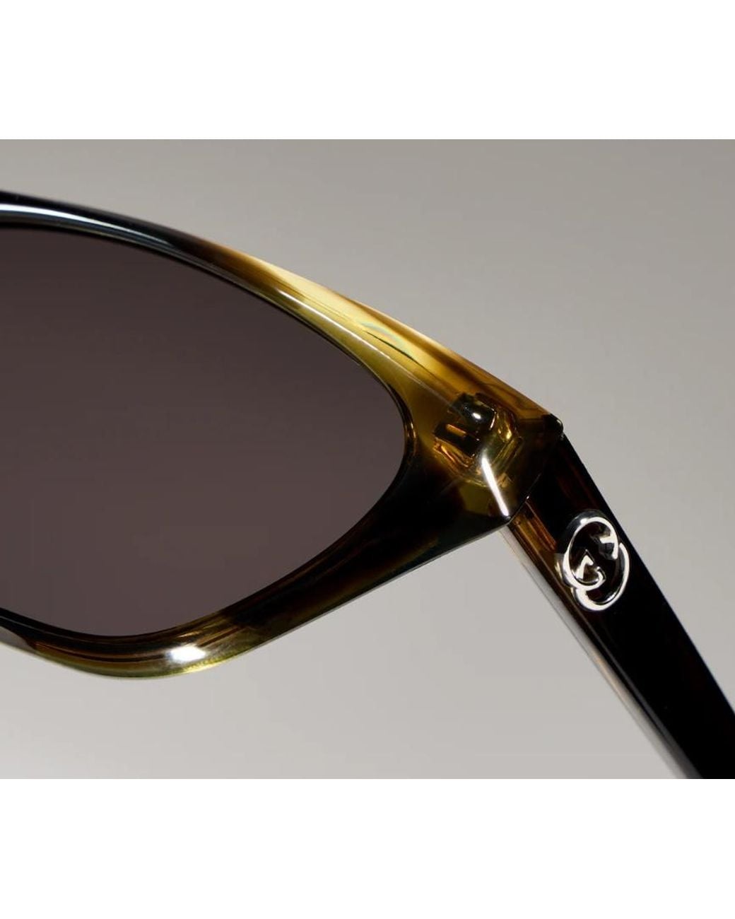 Gucci White Geometric-Frame Sunglasses