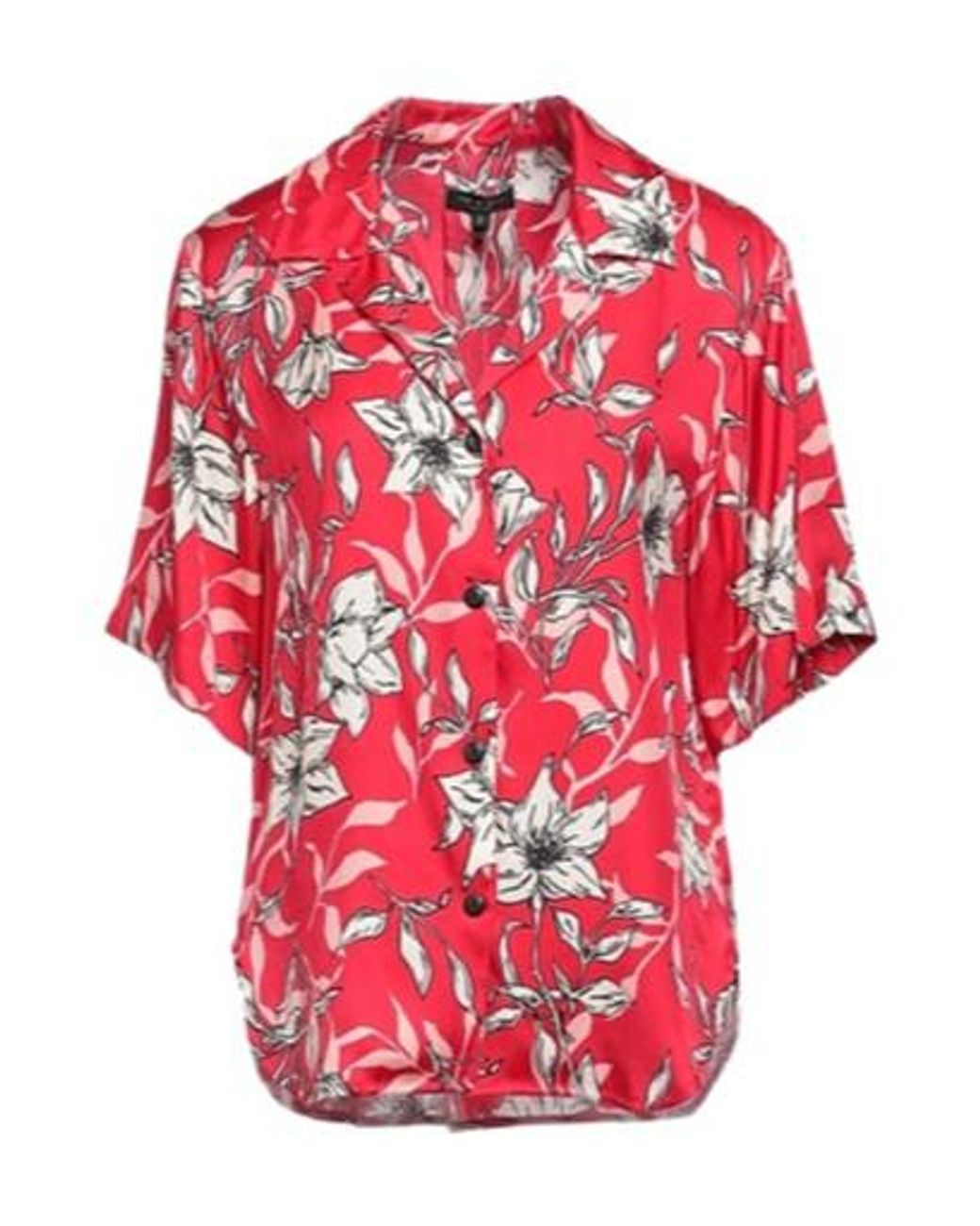 Rag & Bone Red Printed Short-Sleeved Shirt