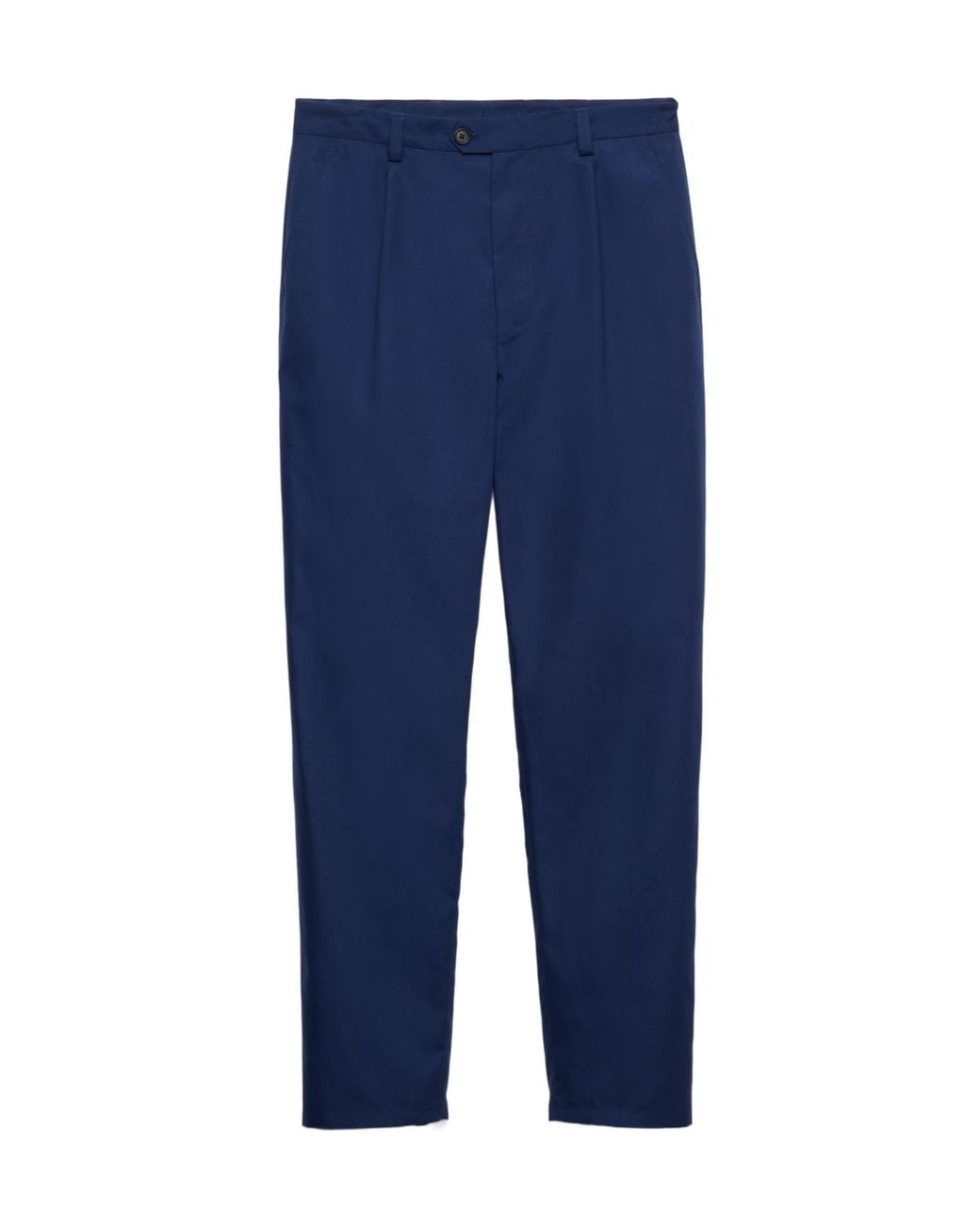 Prada Blue Pleated Poplin Trousers for men