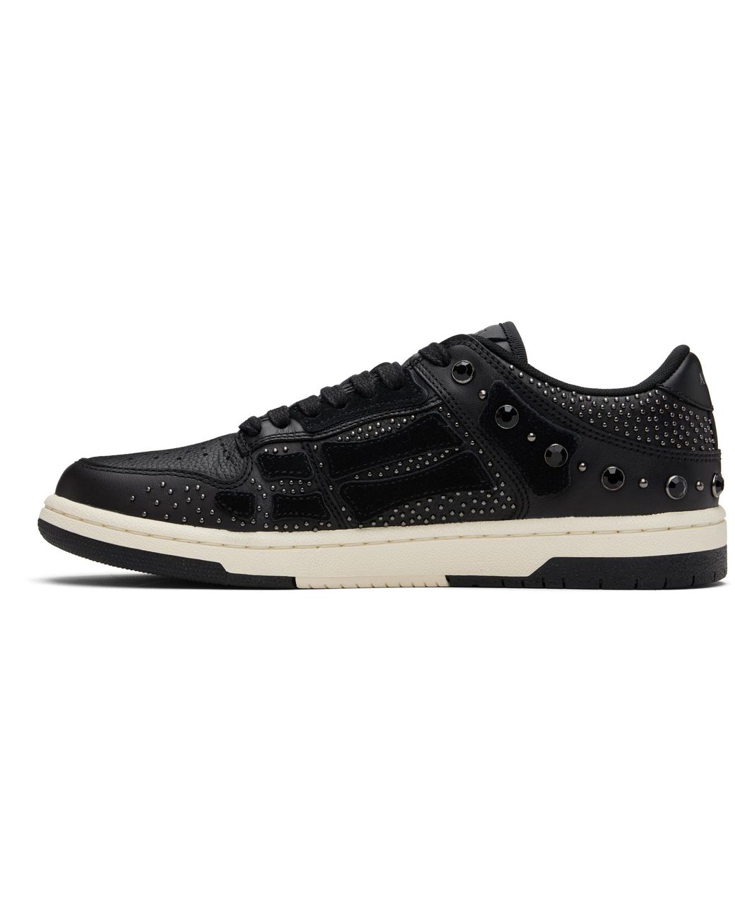 Amiri Black Crystal Studded Skel Top Low Sneakers for men