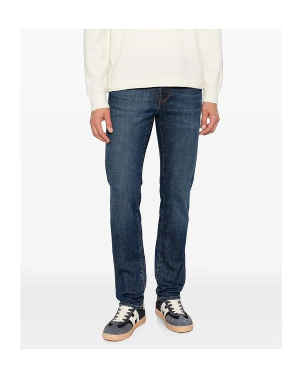 PT01 Blue Belt Loop Jeans for men