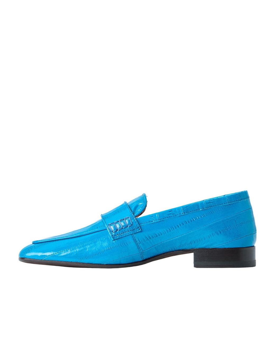 Dries Van Noten Blue Croc-Embossed Leather Loafers