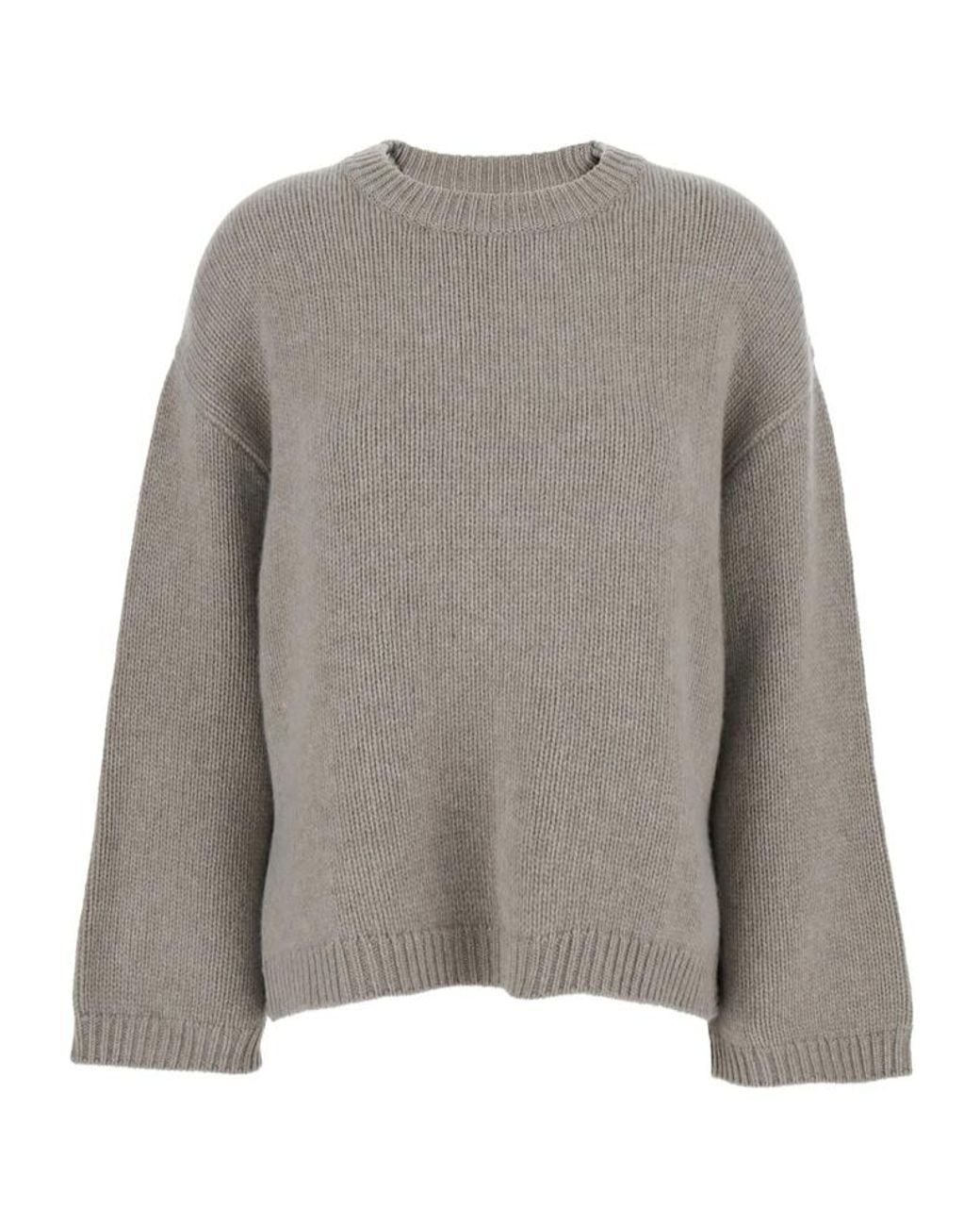 Soft Goat Gray Long-Sleeved Knitwear
