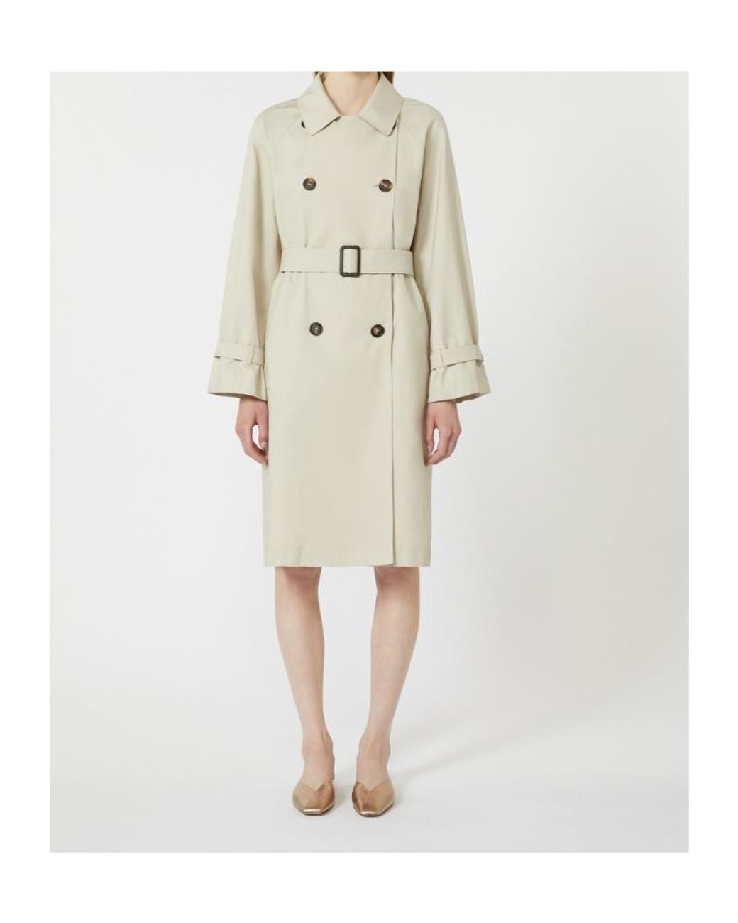 Max Mara Natural Cotton-Blend Trench Coat