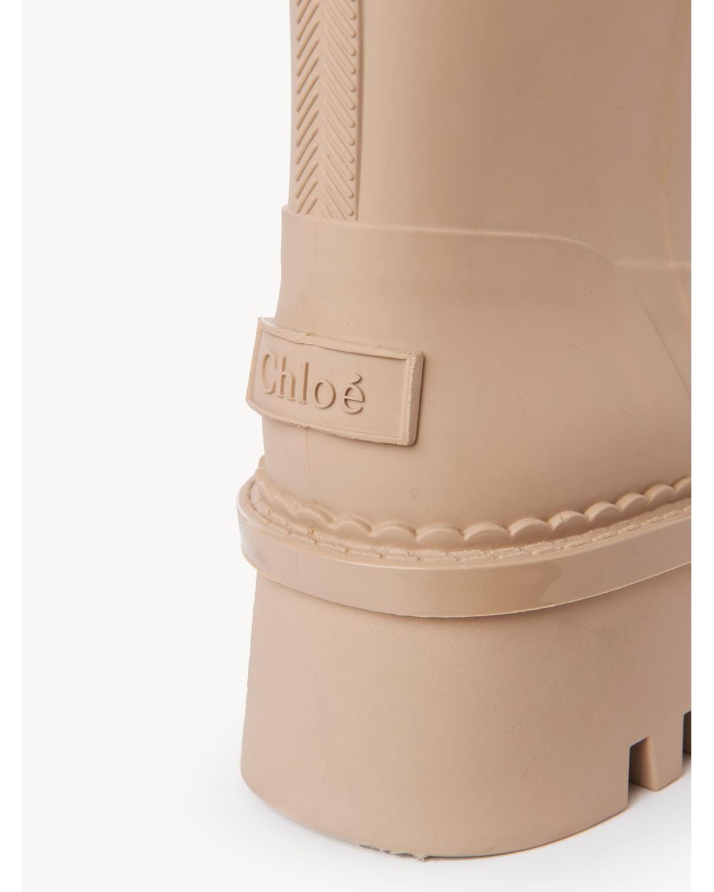 Chloé Natural Chloé Round Toe Chelsea Boots