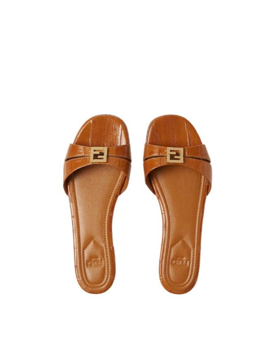 Fendi Brown Ffold Hagfish Leather Sandals