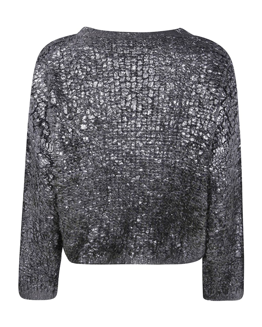 Avant Toi Gray Crew Neck Plush Knit Pullover
