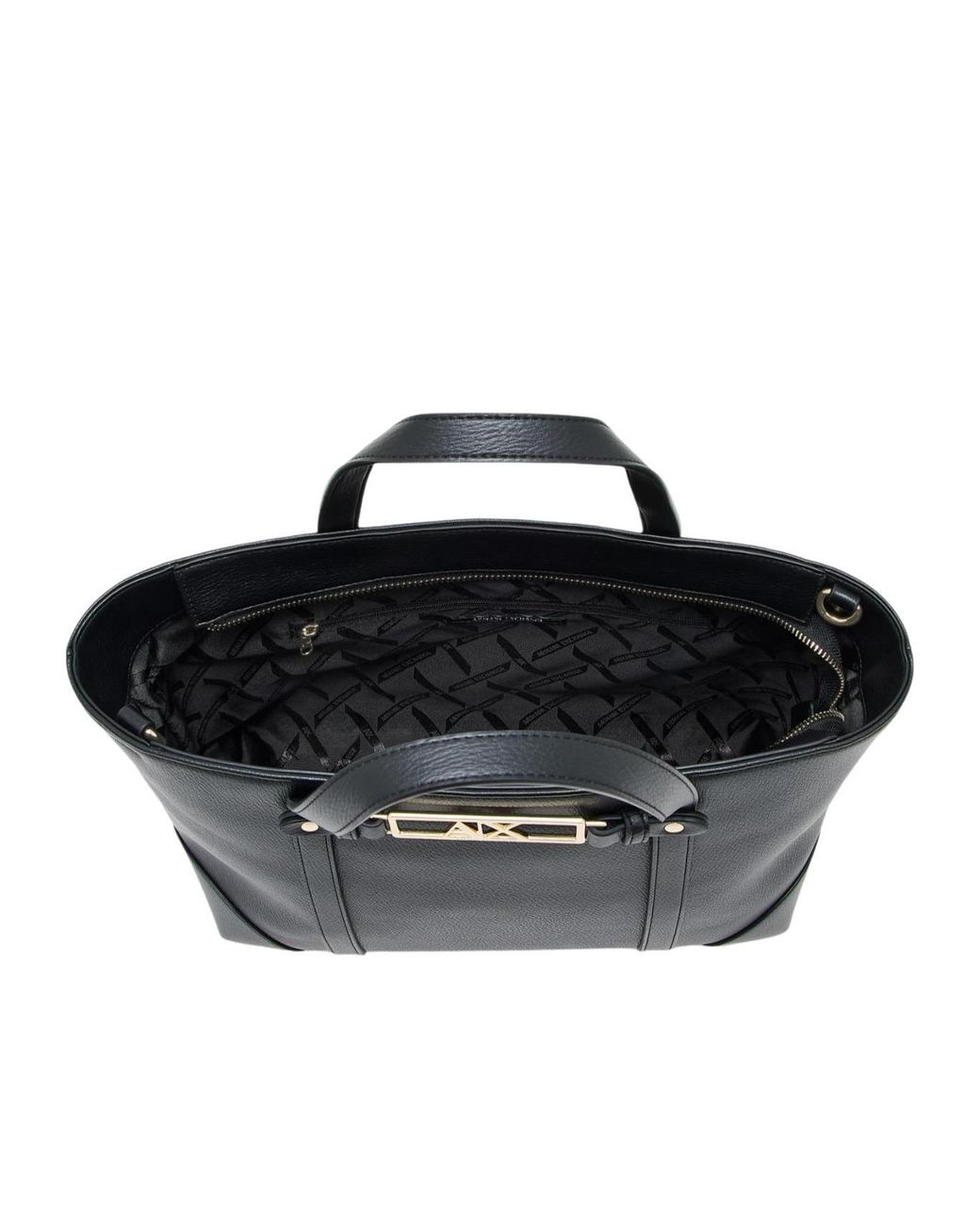 ARMANI EXCHANGE Black Logo-Detail Tote Bag