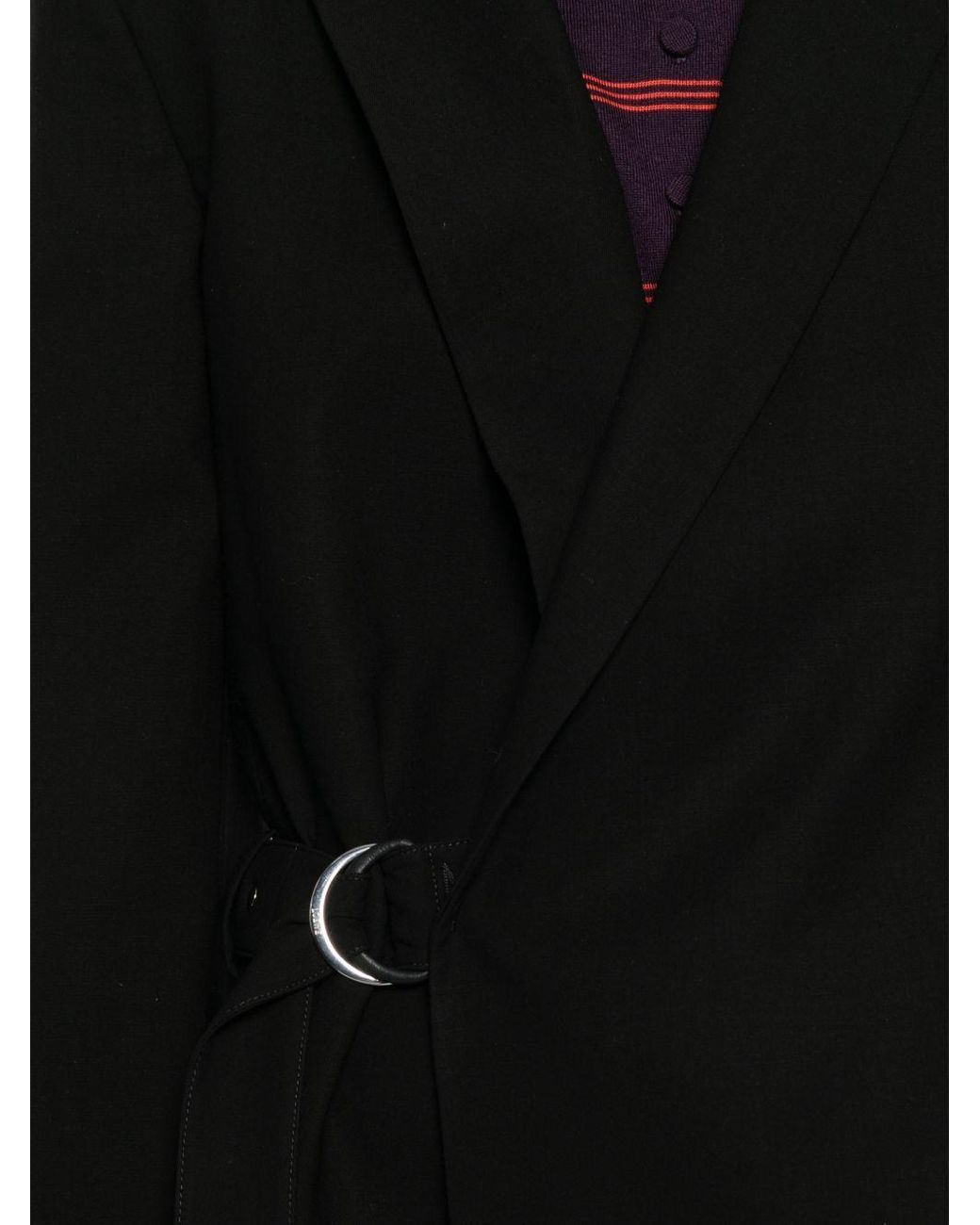 Loewe Black Wool Draped Blazer