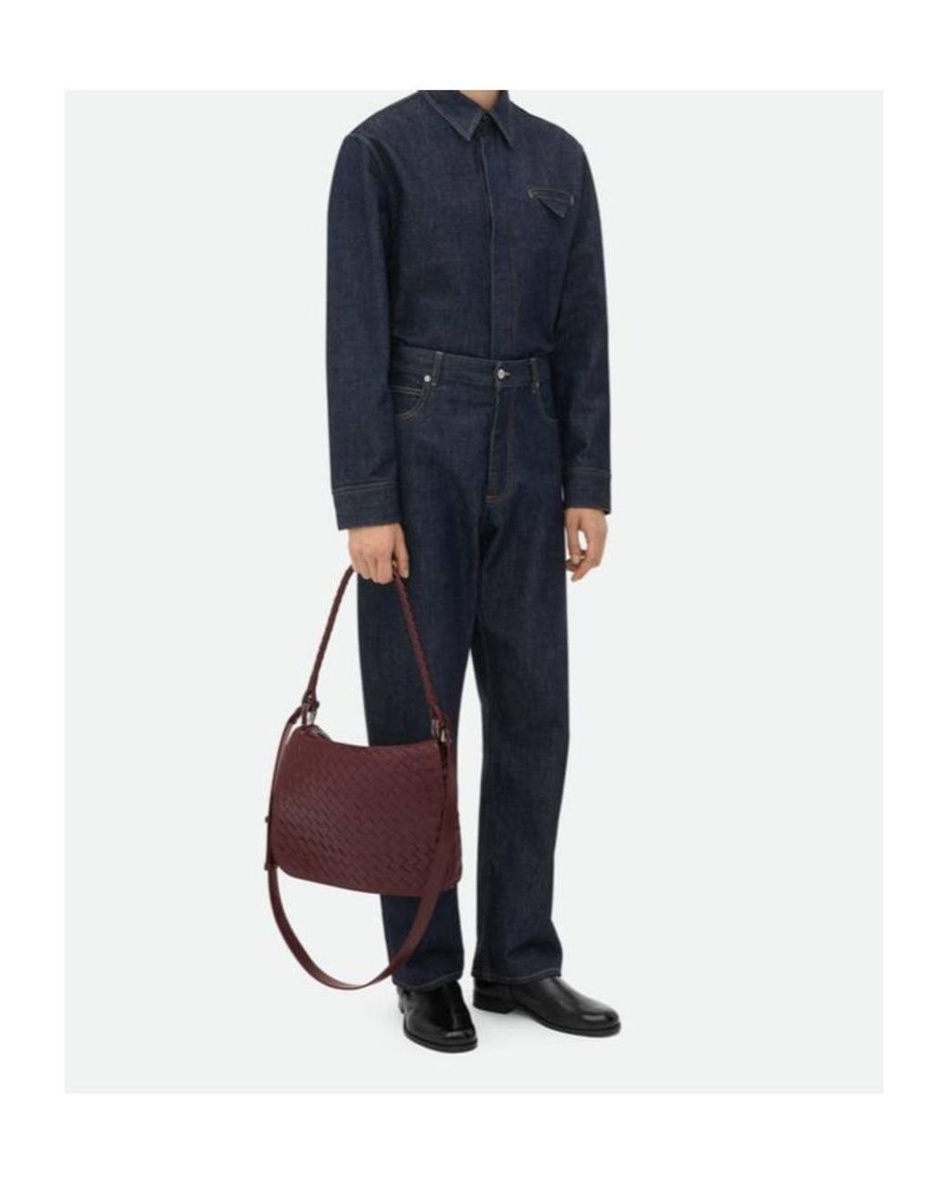 Bottega Veneta Purple Swing Messenger for men