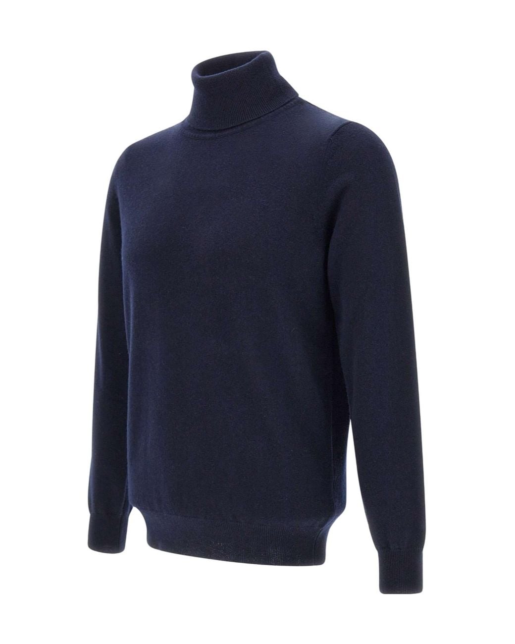 Kangra Cashmere Blue Kangra Ribbed Turtleneck Knitted Sweater for men