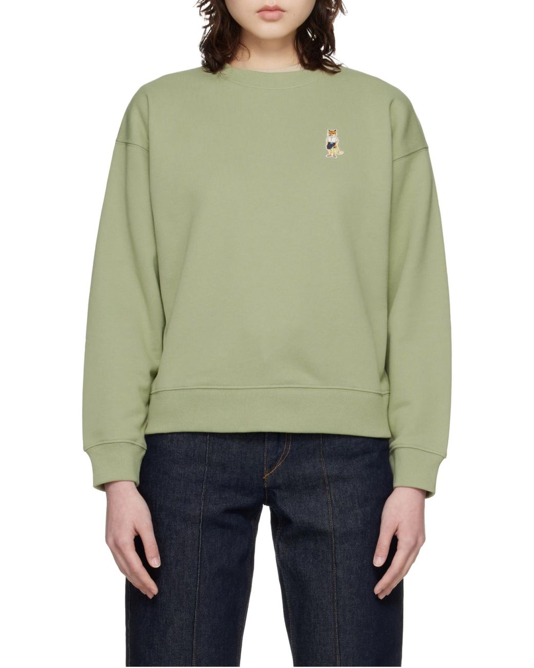 Maison Kitsuné Green Maison Kitsuné Dressed Fox Logo Sweatshirt
