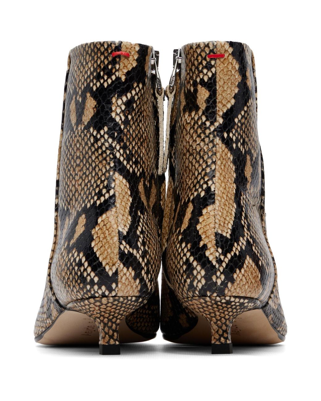 Aeyde Natural Sofie Snakeskin-Effect Leather Ankle Boots