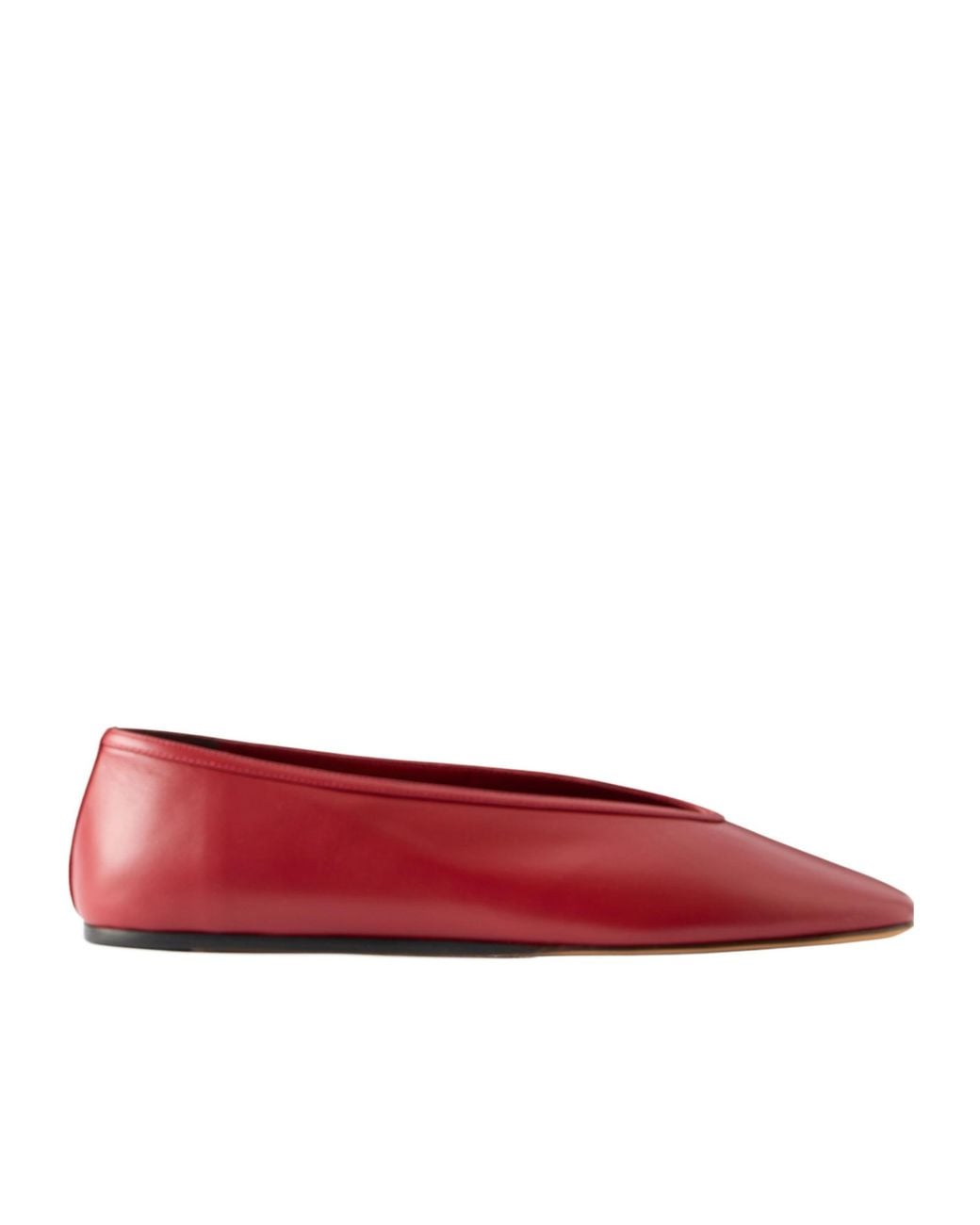 Le Monde Beryl Red Luna Leather Ballet Flats
