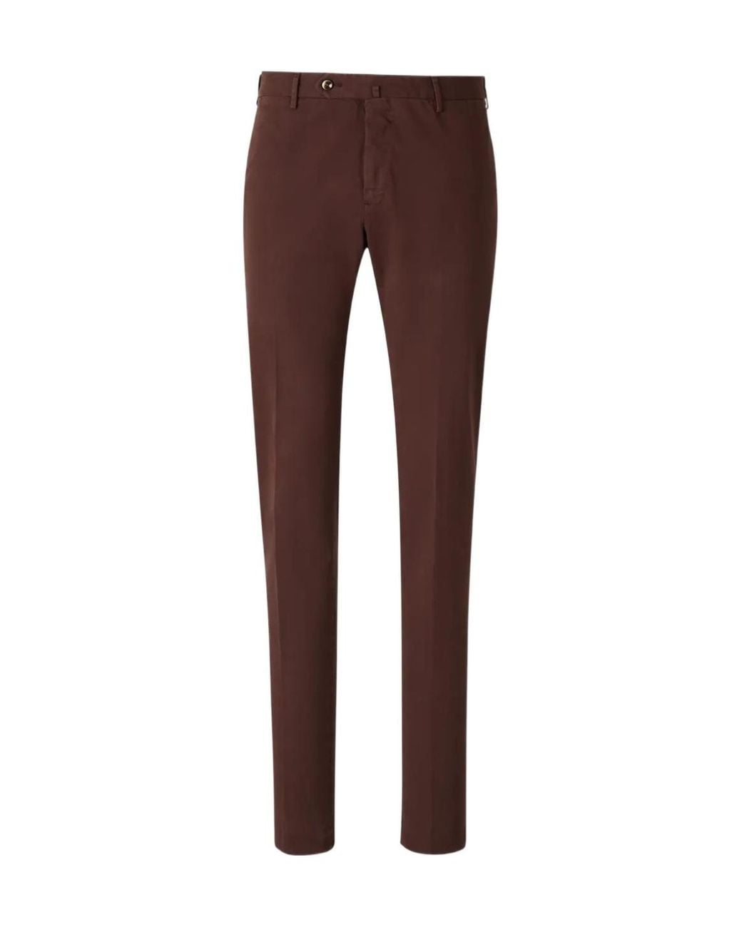 Pt Pantaloni Brown Straight-Leg Cotton Twill Trousers for men