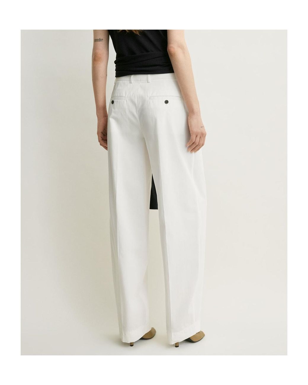 Totême White Totême Single Pleat Trousers