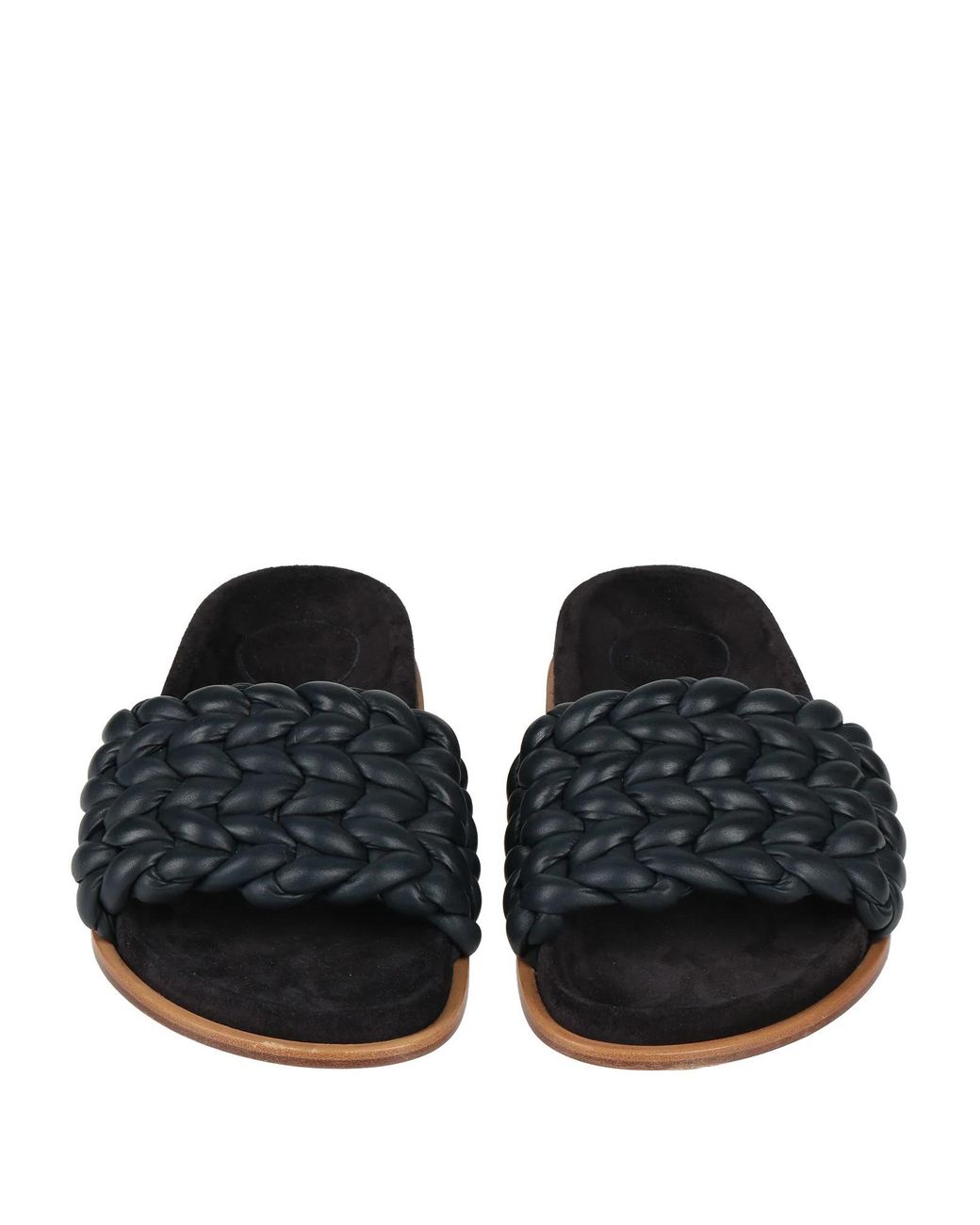Chloé Black Minimalist Woven Leather Sandals