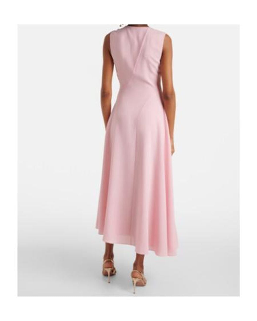 Roksanda Pink Miral Asymmetric Satin Midi Dress
