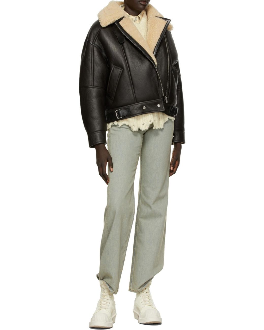 Acne Black Double-Breasted Zip-Up Jacket
