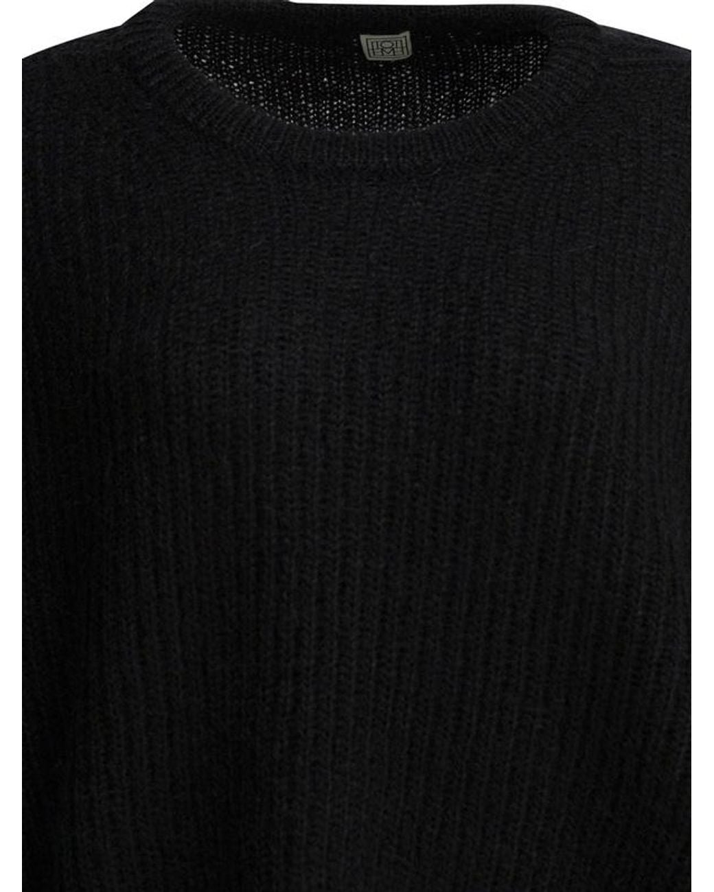 Totême Black Totême Crewneck Ribbed Jumper