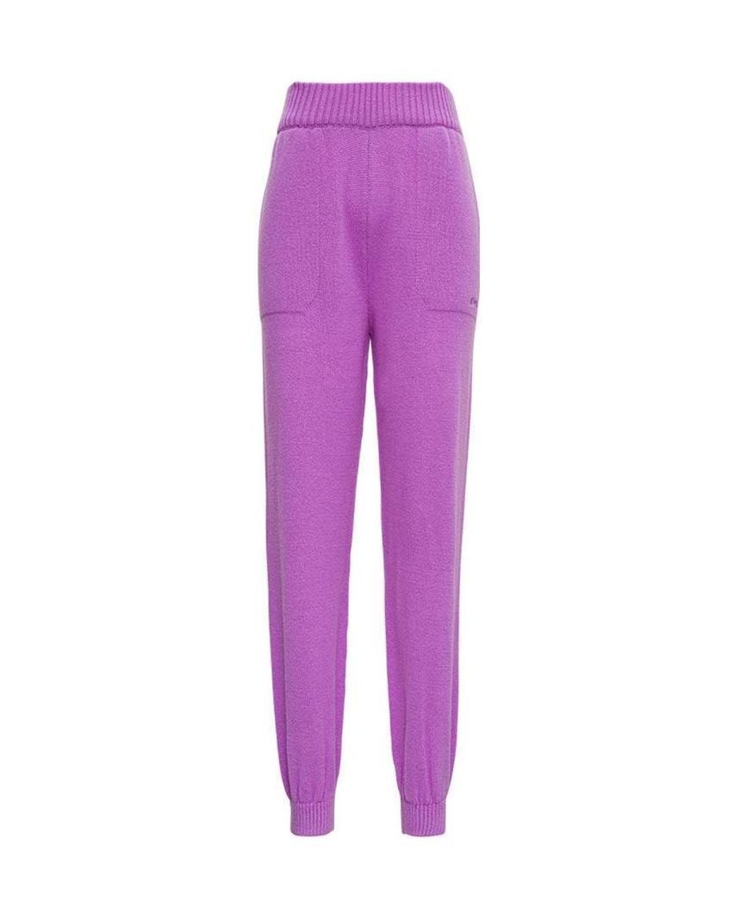 MSGM Purple Elastic Waist Knitted Track Pants