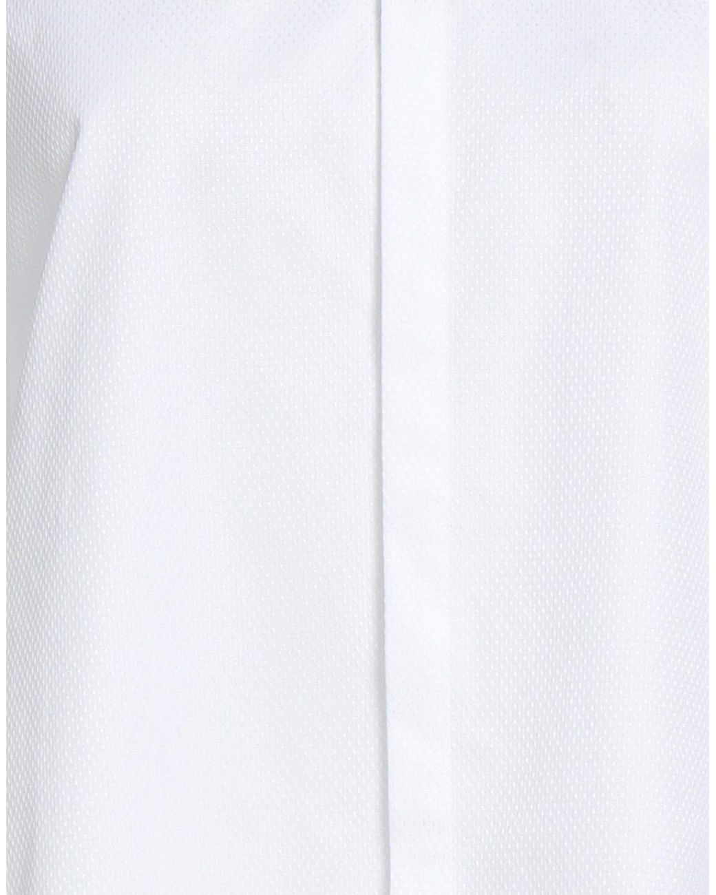 MM6 by Maison Margiela White Minimalist Jacquard Long Shirt
