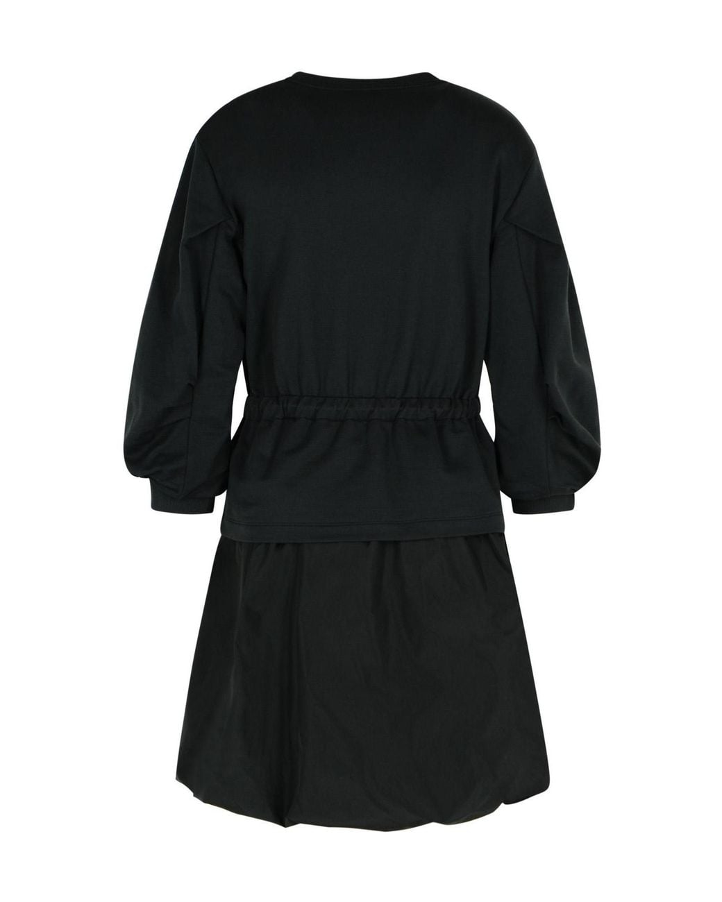 Moncler Black Layered Drawstring Waist Dress