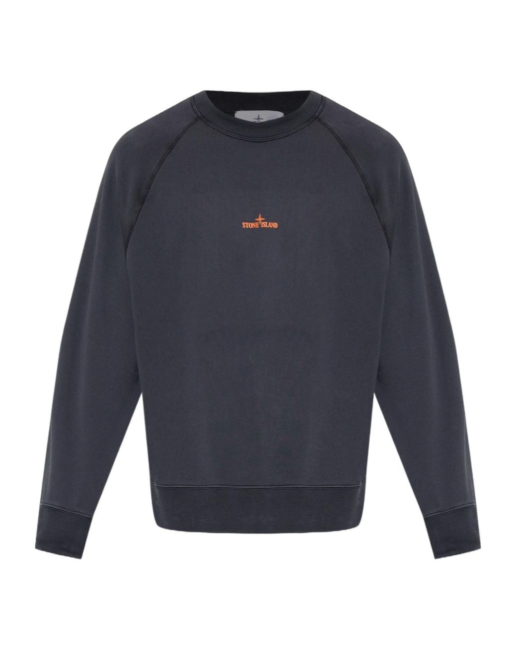 Stone Island Blue Logo Print Sweatshirt for men