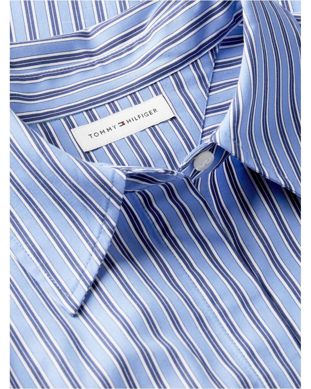 Tommy Hilfiger Blue Belted Midi Shirt Dress