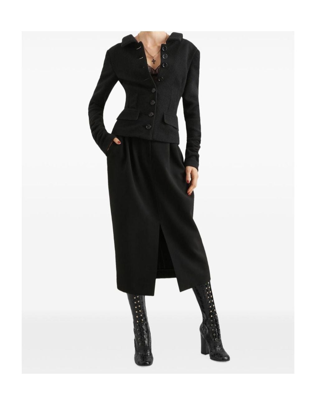 Dolce & Gabbana Black Single-Breasted Slim Blazer