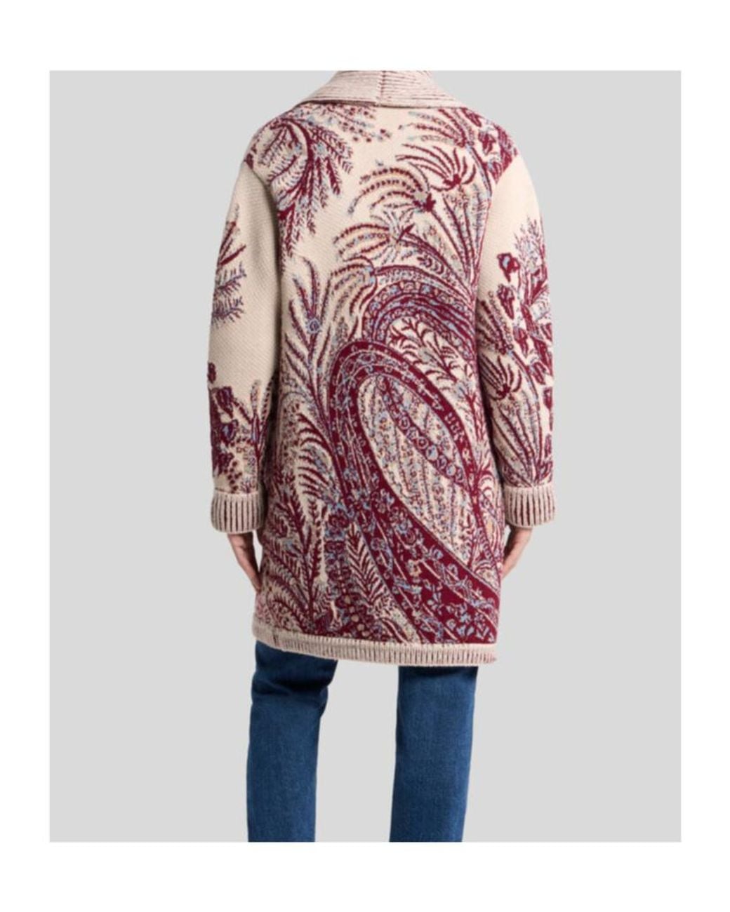 Etro Multicolor Jacquard Maxi Cardigan