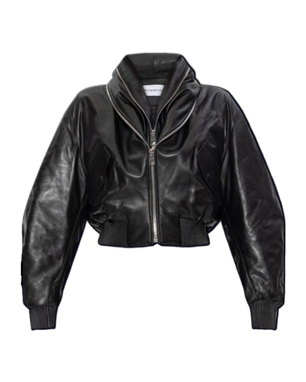 Givenchy Black Shawl Collar Zip-Up Bomber Jacket