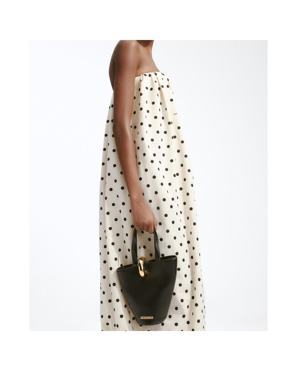 Jacquemus Black Le Petite Bambola Logo Plaque Bucket Bag
