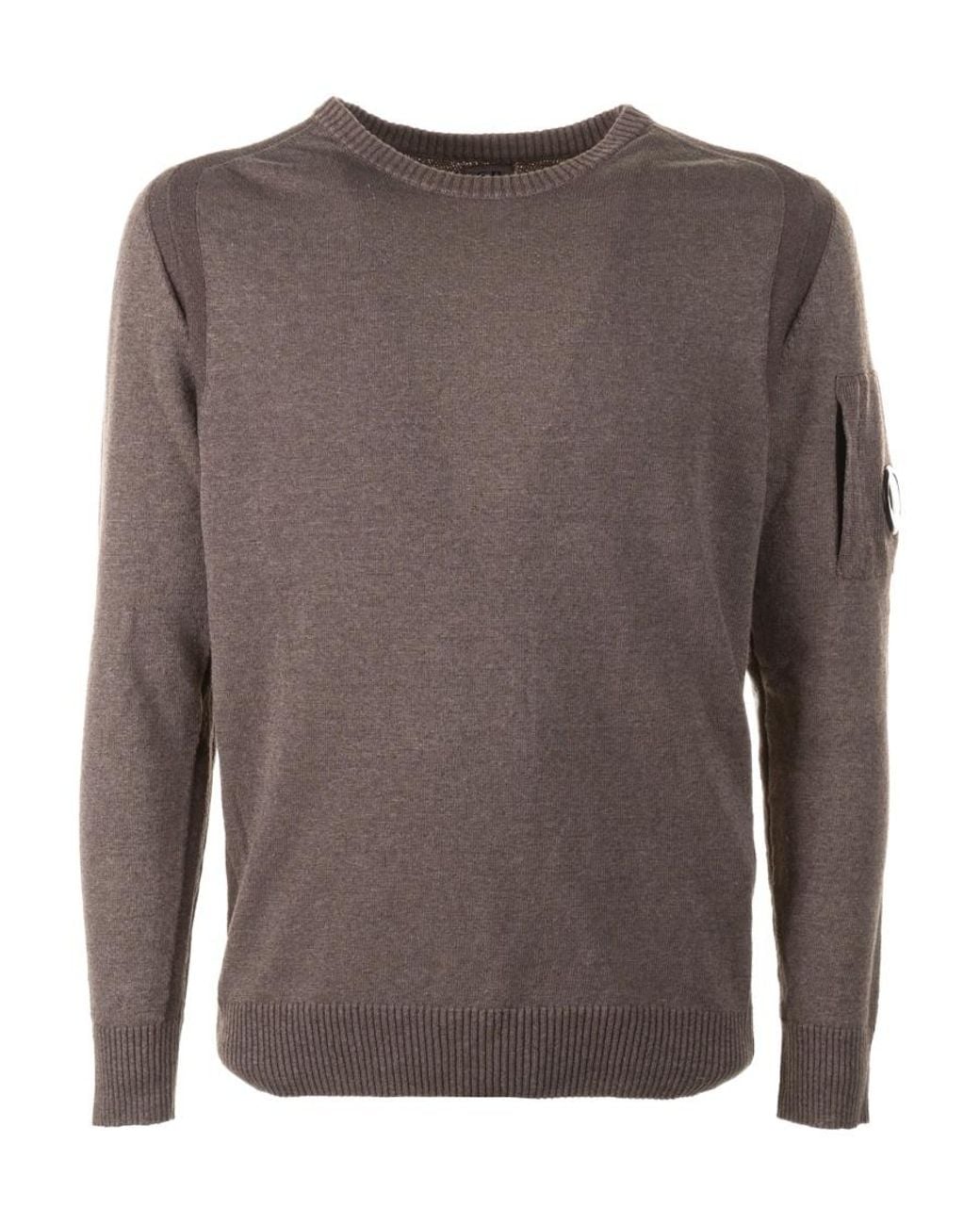 C P Company Brown Round Neck Sweater for men