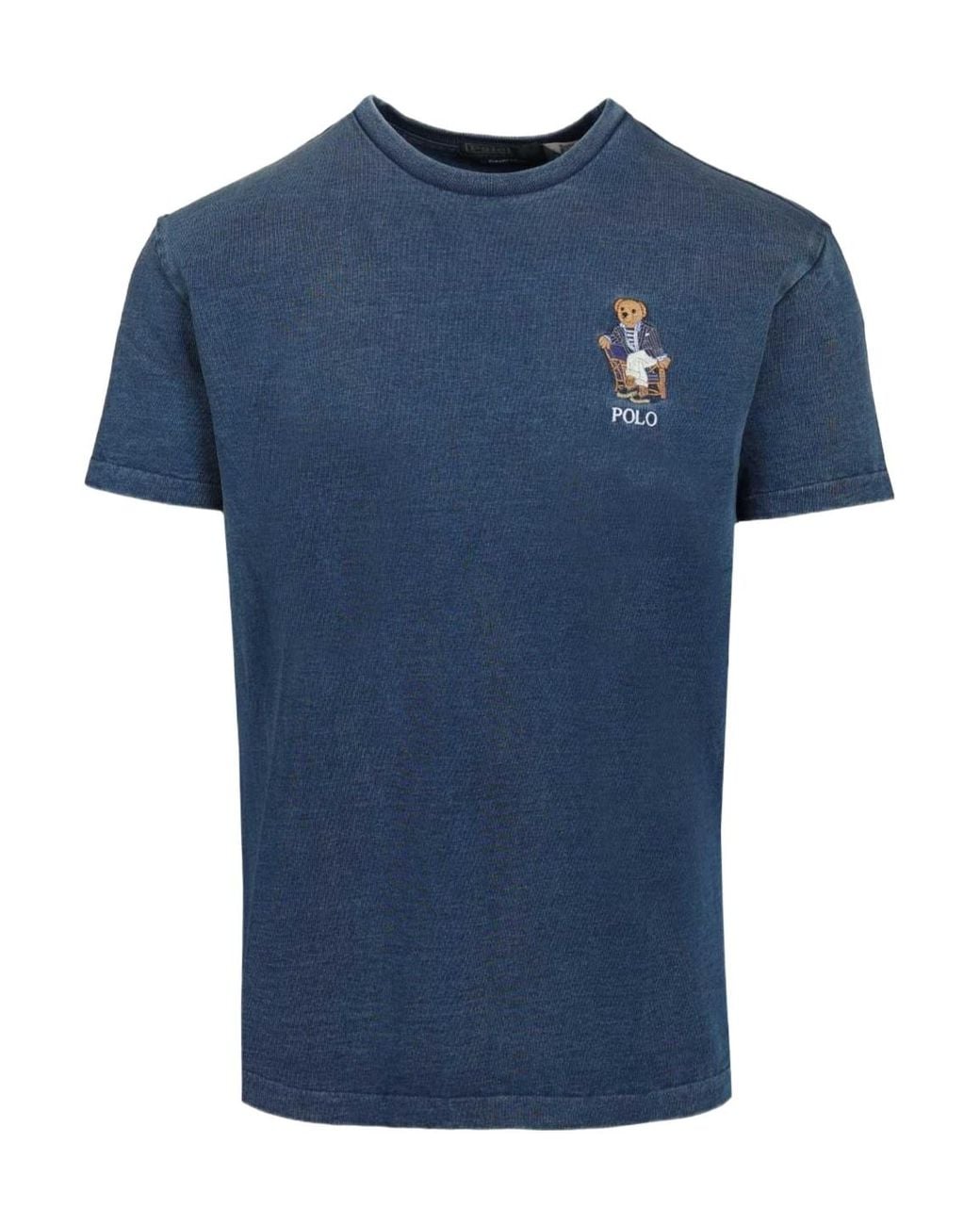 Polo Ralph Lauren Blue Relaxed Bear-Logo T-Shirt for men