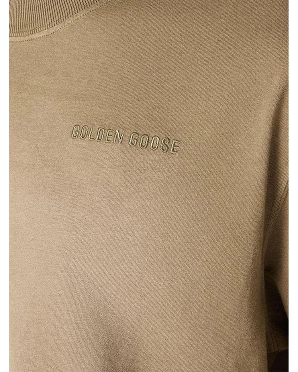 Golden Goose Deluxe Brand Natural Logo Embroidered Crewneck T-Shirt for men