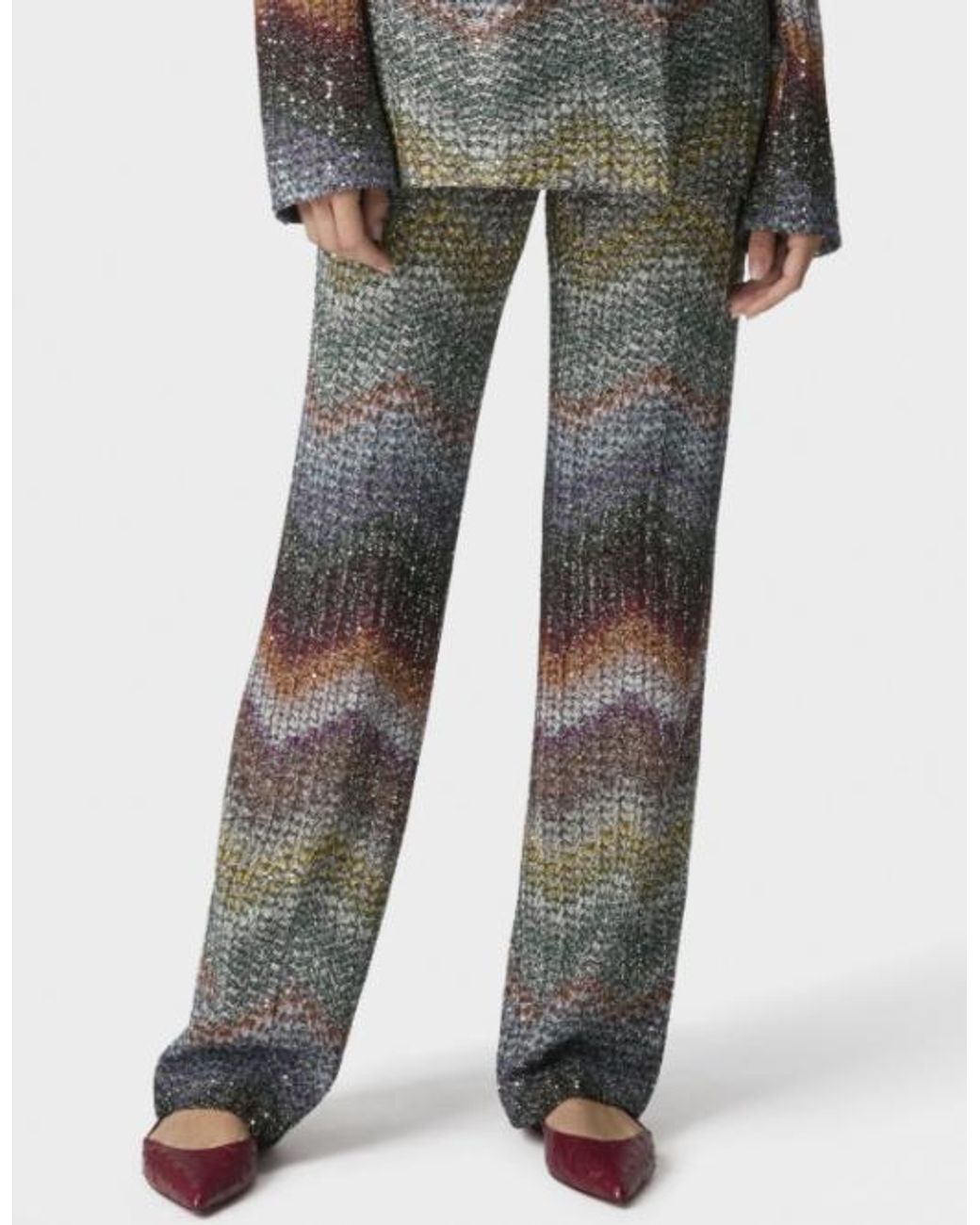 Missoni Gray Sequins Lamé Straight Trousers