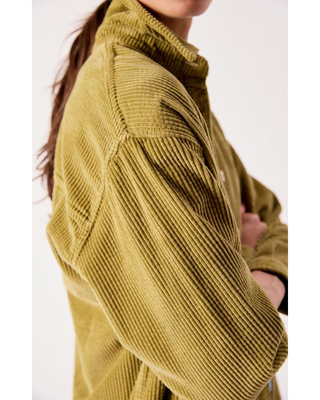 American Vintage Green Oversized Corduroy Shirt