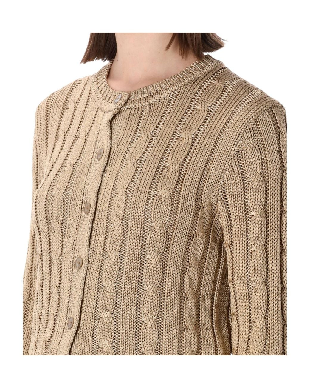 Ralph Lauren Natural Cable-Knit Cardigan