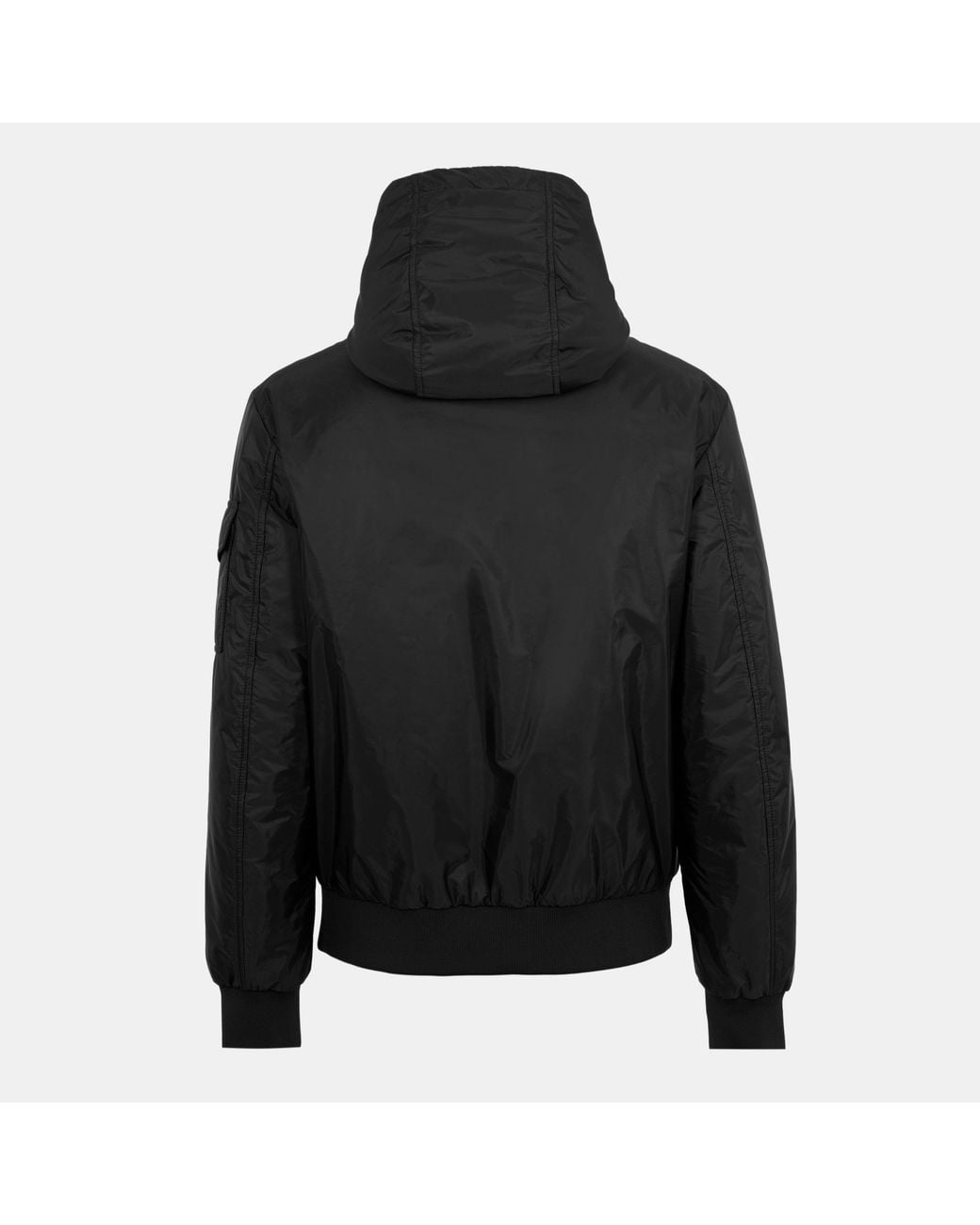 Moncler Black Solid Bomber Jacket for men