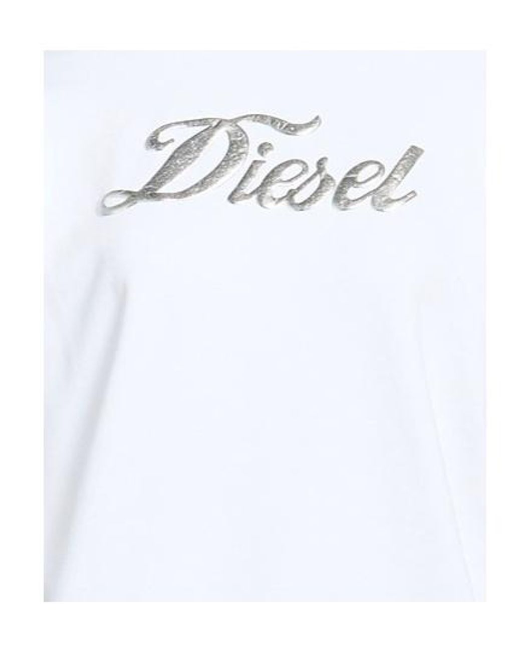 DIESEL White Solid-Color Printed Sweatshirt