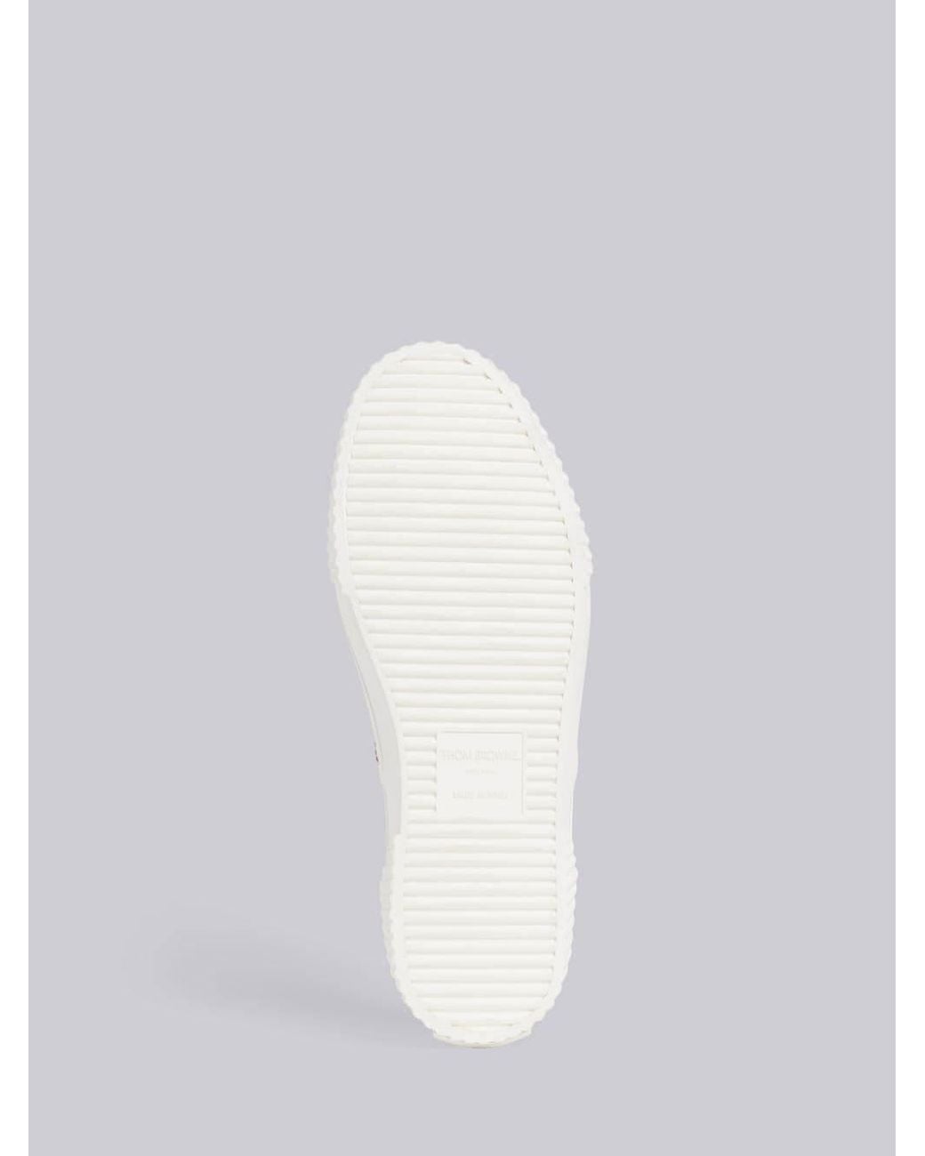 Thom Browne White Heritage Panelled Sneakers