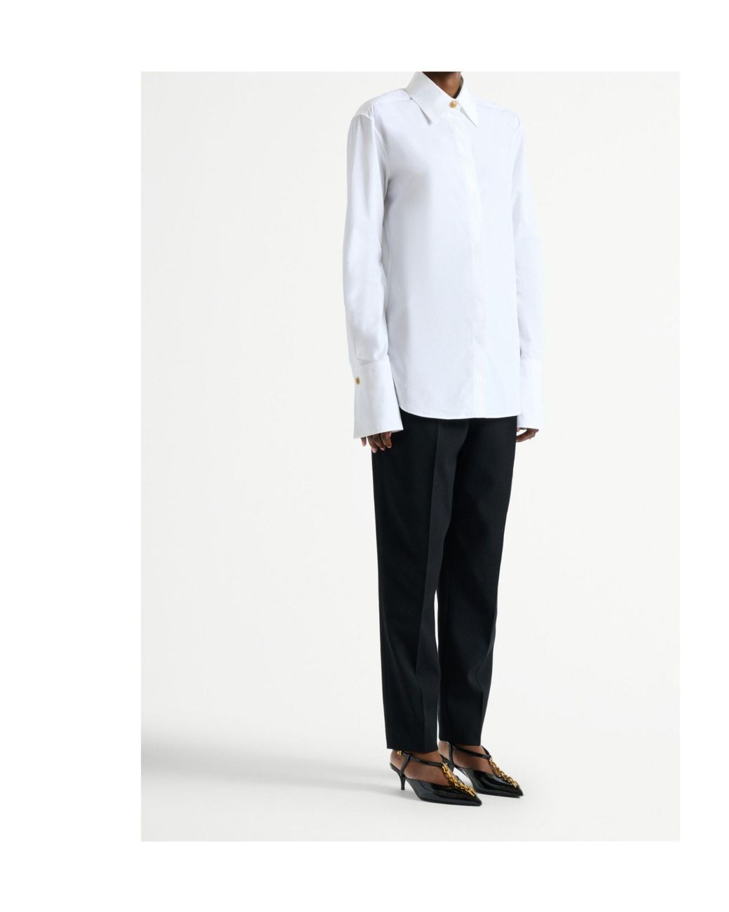 Balmain White Cotton Poplin Shirt