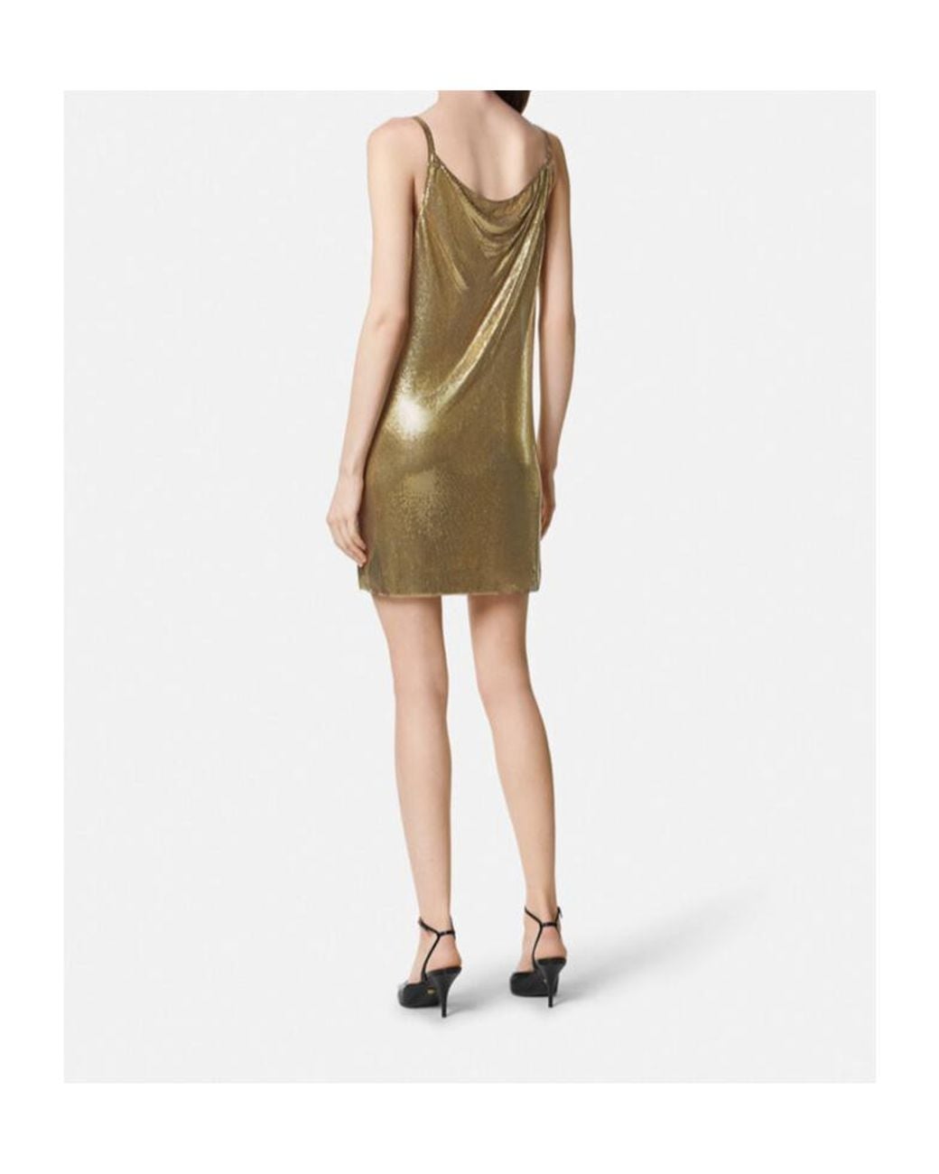 Versace Green Sequin Embellished Strappy Mini Dress