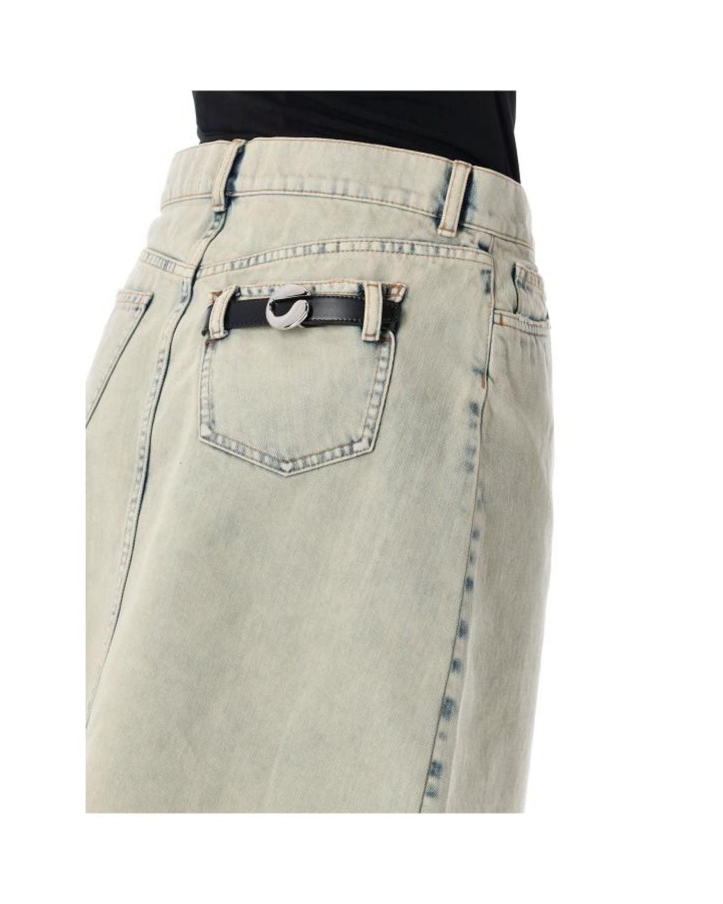 Coperni Multicolor Denim Asymmetric Skirt
