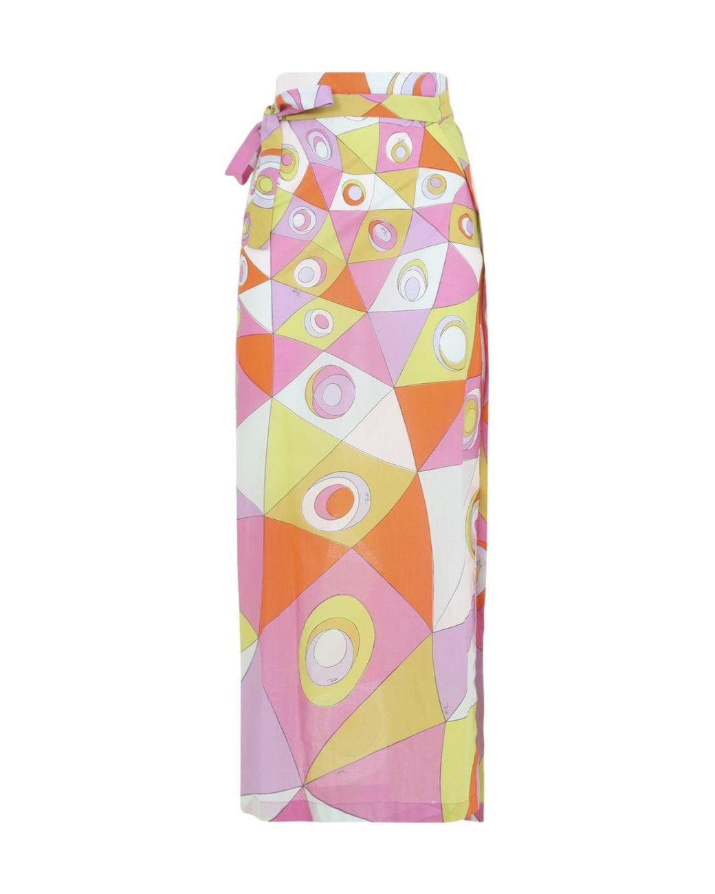 Emilio Pucci White Pucci Pattern-Printed Wrapped Maxi Skirt