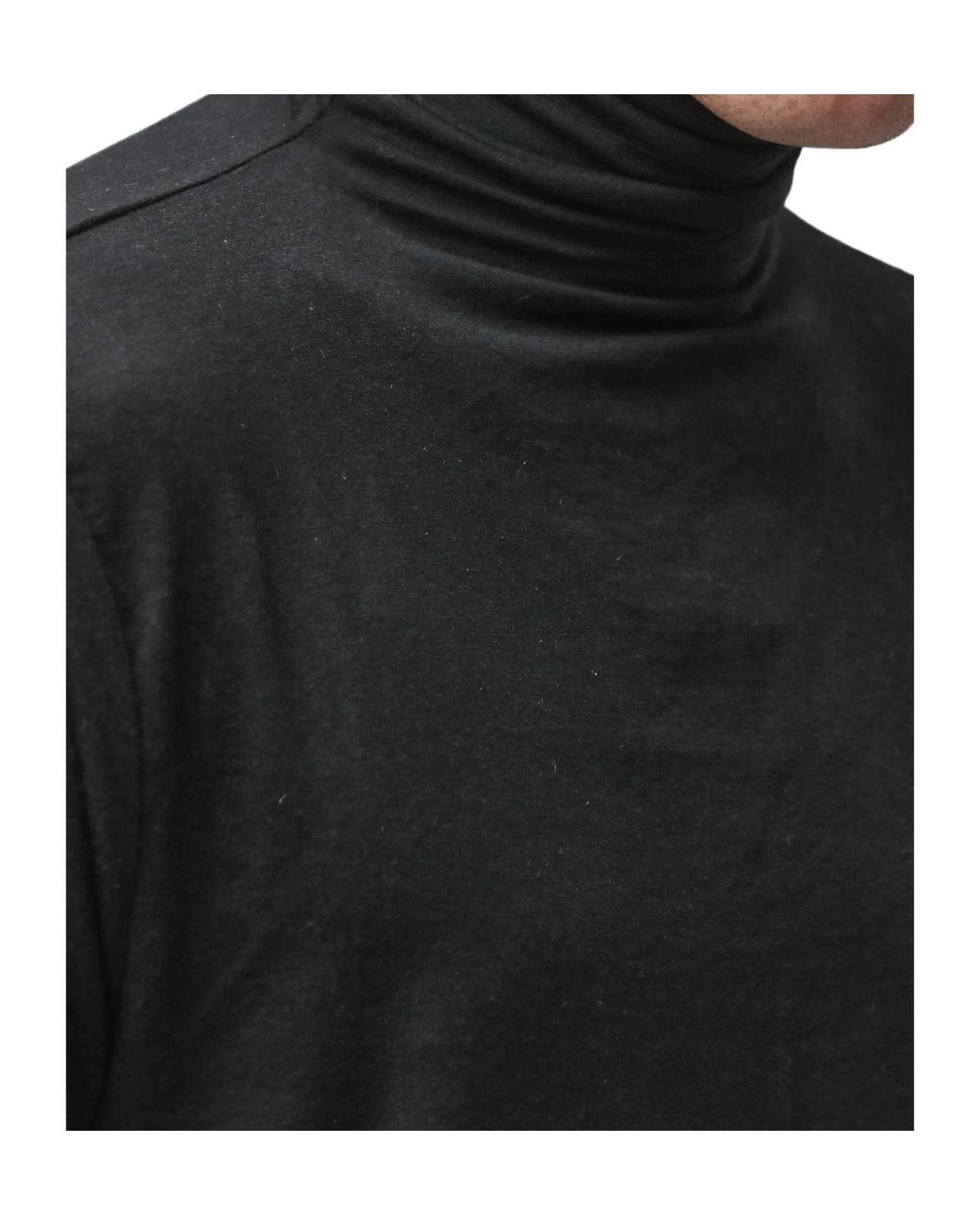 Thom Krom Black Long Sleeved Turtleneck T-Shirt for men